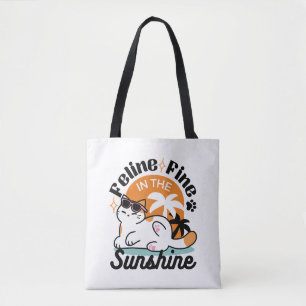 Feline Fine In The Sunshine beroemd gemaakt door R Tote Bag