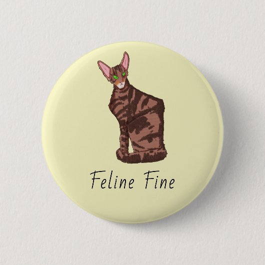 Feline Fine Ronde Button 5,7 Cm (Voorkant)