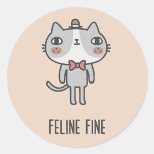 Feline Fine Ronde Sticker