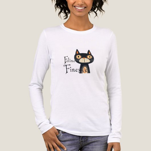 Feline Finesse – Modern Cat Graphic Design Tri-Blend Shirt (Voorkant volledig)