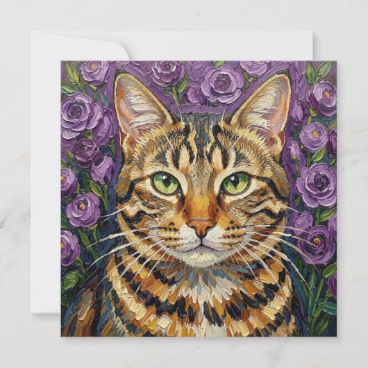Feline & Floral | Cute Artistic Cat  (Voorkant)