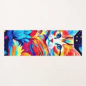 Feline Floral Fantasy Yogamat (Voorkant (horizontaal))