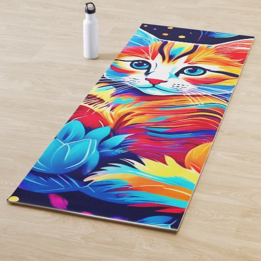 Feline Floral Fantasy Yogamat (In situ)