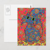Feline Flower Frenzy Briefkaart (Voorkant / Achterkant)