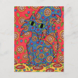Feline Flower Frenzy Briefkaart