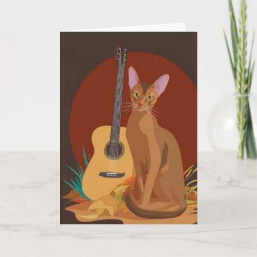 Feline & Folk Music Greeting Card Kaart (Voorkant)