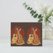 Feline Folk Music Postcard Briefkaart (Staand voorkant)