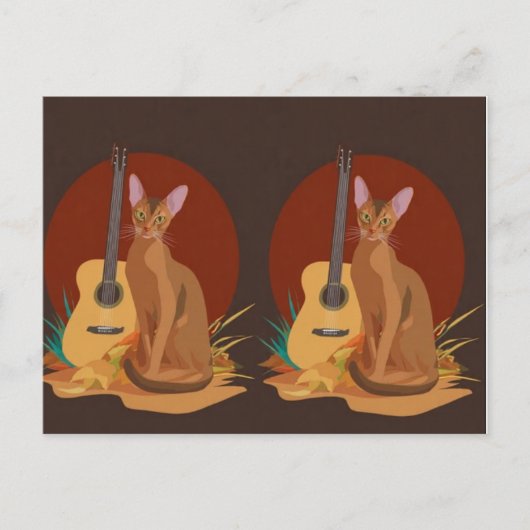 Feline Folk Music Postcard Briefkaart (Voorkant)