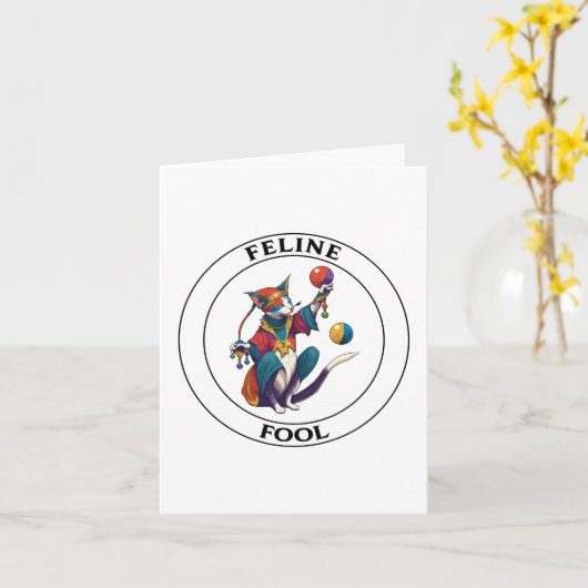 Feline Fooness - een April Fools Design Kaart (Gele Bloem)