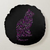 Feline Footprint Art Rond Kussen (Voorkant)