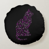 Feline Footprint Art Rond Kussen (Achterkant)