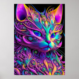 Feline Fractal Beauty 245 Poster
