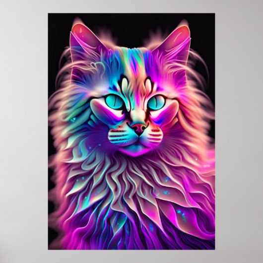 Feline Fractal Beauty 250 Poster (Voorkant)