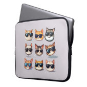 Feline Frenzy Cat Theme Laptop Electronics Bag Laptop Sleeve (Voorkant Links)