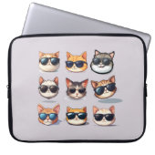 Feline Frenzy Cat Theme Laptop Electronics Bag Laptop Sleeve (Voorkant)