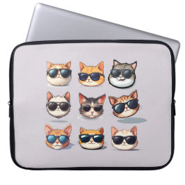Feline Frenzy Cat Theme Laptop Electronics Bag Sleeve