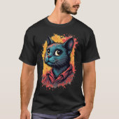 Feline Frenzy: Pop Art Cat T-shirt (Voorkant)