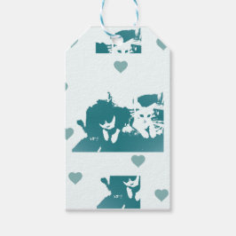 Feline Friends. Adorable Kitten Duo. Cadeaulabel