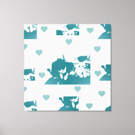 Feline Friends. Adorable Kitten Duo. Canvas Afdruk