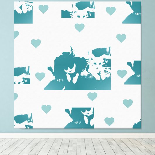 Feline Friends. Adorable Kitten Duo. Canvas Afdruk (Insitu (Houten vloer))
