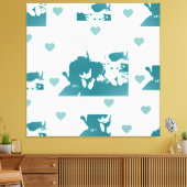 Feline Friends. Adorable Kitten Duo. Canvas Afdruk (Insitu (Woonkamer))