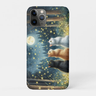 Feline Friends en het maanlicht Case-Mate iPhone Case