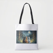 Feline Friends en het maanlicht Tote Bag (Voorkant)