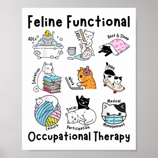 Feline Fun Cat Functionele Ergotherapie OT Poster (Voorkant)