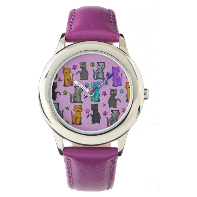 Feline Fun Horloge (Voorkant)