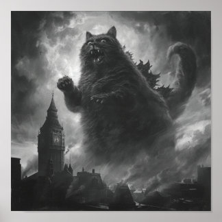 Feline Fury over de ontketening van Catzilla Poster