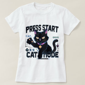 Feline Gamer | Schattige Kat gaming ontwerp T-shirt