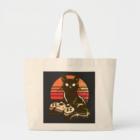 Feline Gamer: The Pavsome Controller Kronieken Grote Tote Bag (Voorkant)