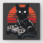 Feline Gamer: The Pavsome Controller Kronieken Vierkante Klok (Voorkant)