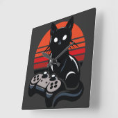 Feline Gamer: The Pavsome Controller Kronieken Vierkante Klok (Hoek)