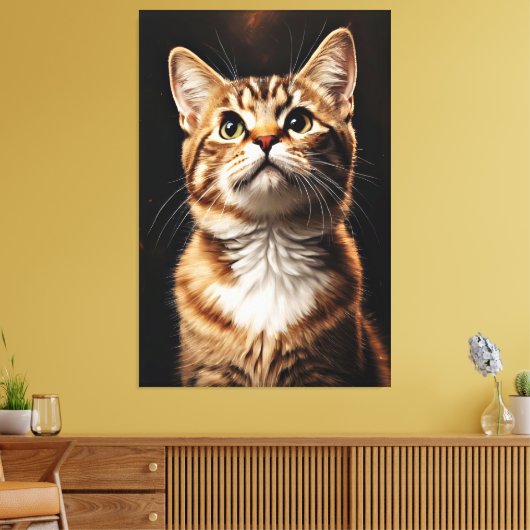 Feline Gaze Canvas Afdruk (Insitu (Woonkamer))