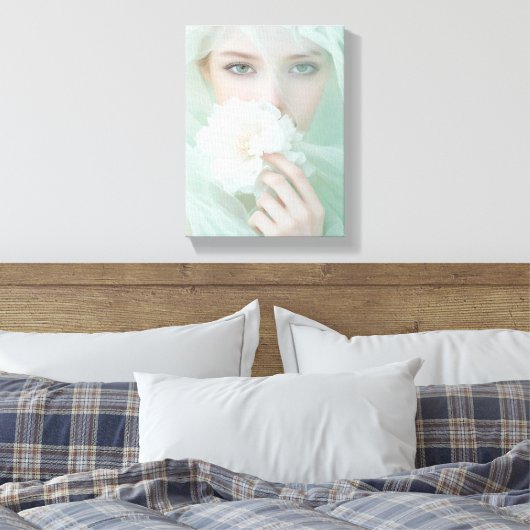 Feline Gaze: Het portret van schoonheid Canvas Afdruk (Insitu (Slaapkamer))