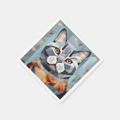 Feline Geometry Brits Korthaar Servet (Hoek)