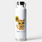 Feline Good | Cute Cartoon Kitty Cat Pun Waterfles (Voorkant)