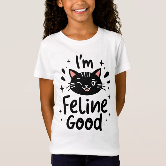 Feline Good Funny Cat T-shirt (Voorkant)