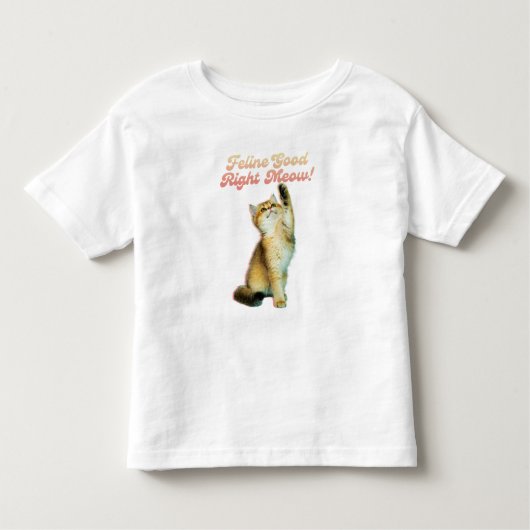 Feline Good Right Meow Funny Cat Quote Schattige K Kinder Shirts (Voorkant)