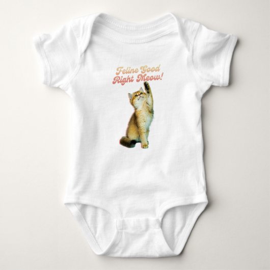 Feline Good Right Meow Funny Cat Quote Schattige K Romper (Voorkant)