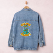 Feline Groovy Hippie Epic Fun Cat Cartoon Denim Jacket (Hangar)