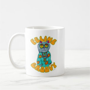 Feline Groovy Hippie Style Cat Art S Koffiemok