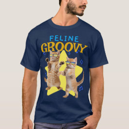 Feline Groovy Schattige Funny Party Cat T-shirt