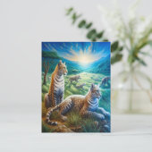 Feline Harmony in Meadow Briefkaart (Staand voorkant)