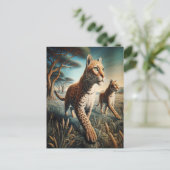 Feline Harmony in Wildbloemen Briefkaart (Staand voorkant)