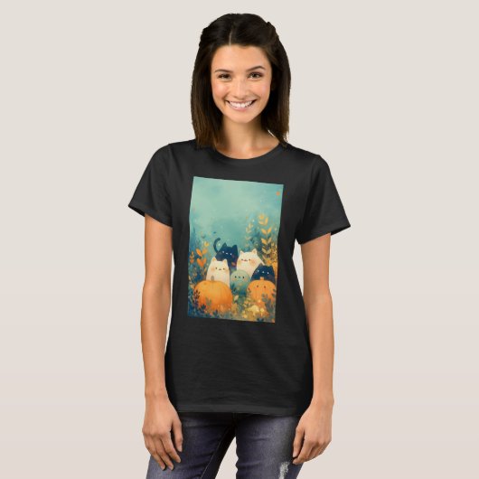 Feline Herfst Fantasy T-shirt (Voorkant volledig)