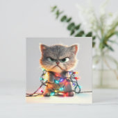 Feline Holiday Chaos Vakantie Kaart (Staand voorkant)
