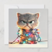 Feline Holiday Chaos Vakantie Kaart (Voorkant)