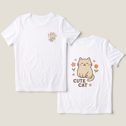 Feline in bloei Tri-Blend shirt (Ontwerp Voorkant & Achterkant)